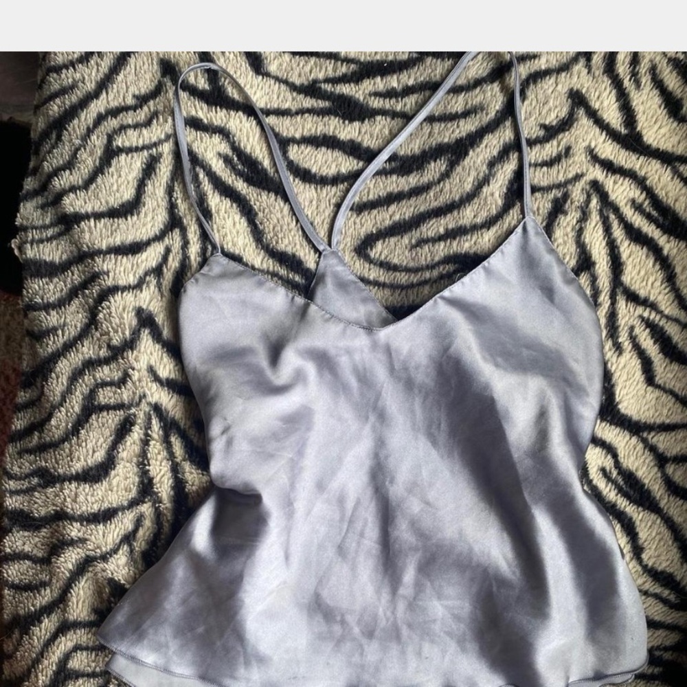 Silver Sleeveless Fitted Camisole